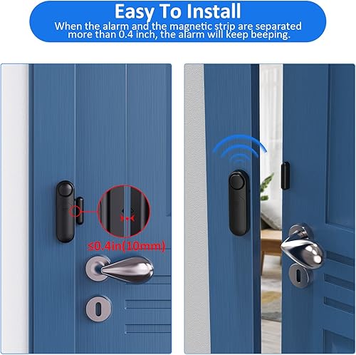 Miniatura 6 de Alarmas de puerta para seguridad del hogar, alarma de puerta y sensores de alarma de ventana, alarma de parada de puerta, alarma magnética de sensor