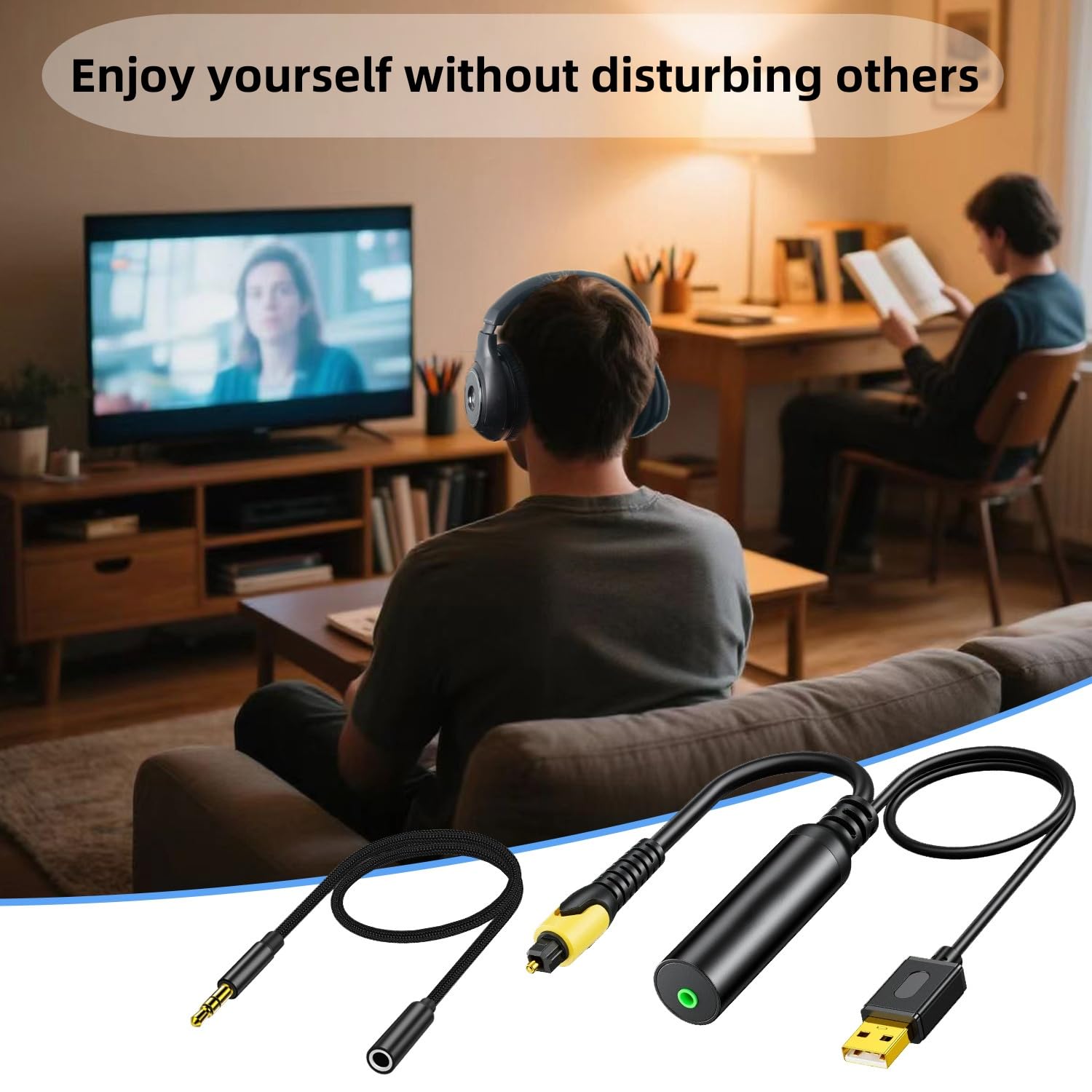 Da trasduttore ottico a 3,5 mm, adattatore audio Toslink a jack Aux Digital ad analogico, adattatore ottico con cavo audio rimovibile da 3,5 mm, per HDTV Blu-Ray HD DVD