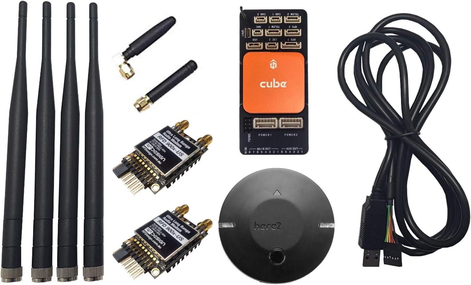 Cube Orange (ADS-B) Full Bundle with RFD900x-US Telemetry (FCC Approved)