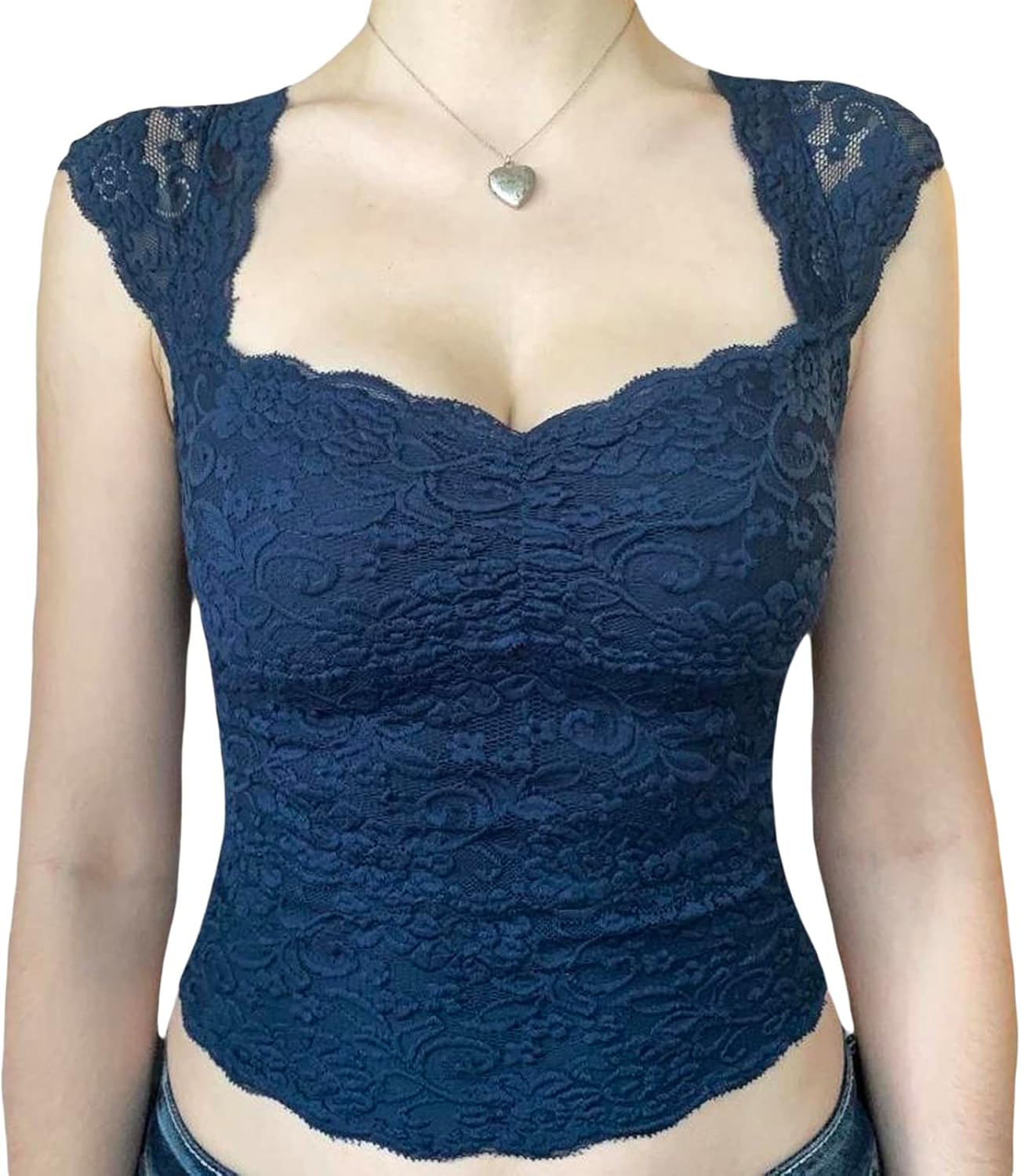 Women's Y2k Fairy Grunge Shirts See Through Square Neck Lace Tops Vintage Goth Aesthetic Shirt Coquette Clothes