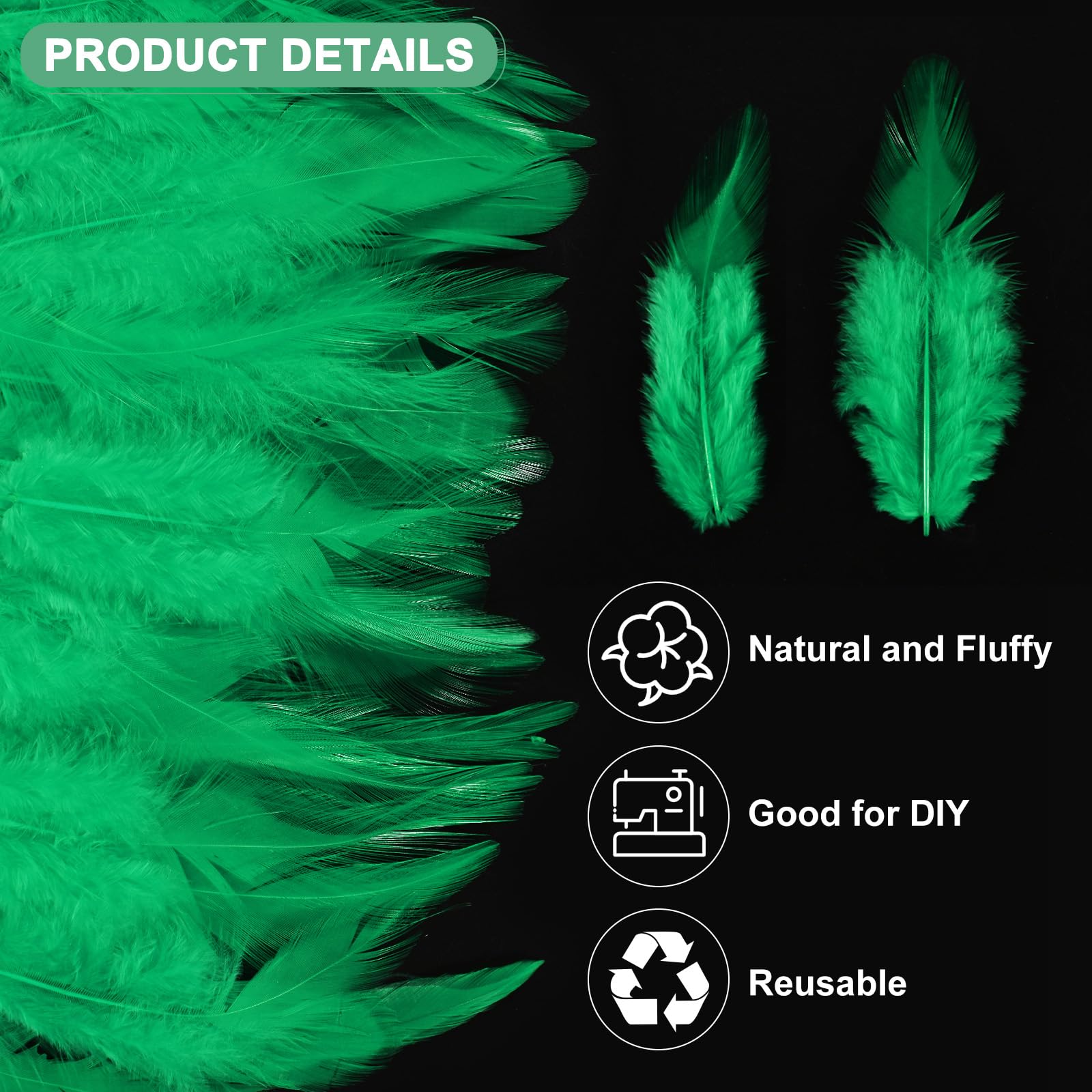 M METERXITY 300-Pack Saddle Hackle Rooster Feather - Image 2