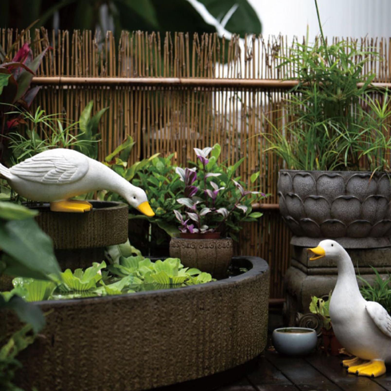 Amazon.co.jp: 可愛いアヒル 置物 ガーデンオーナメント 動物