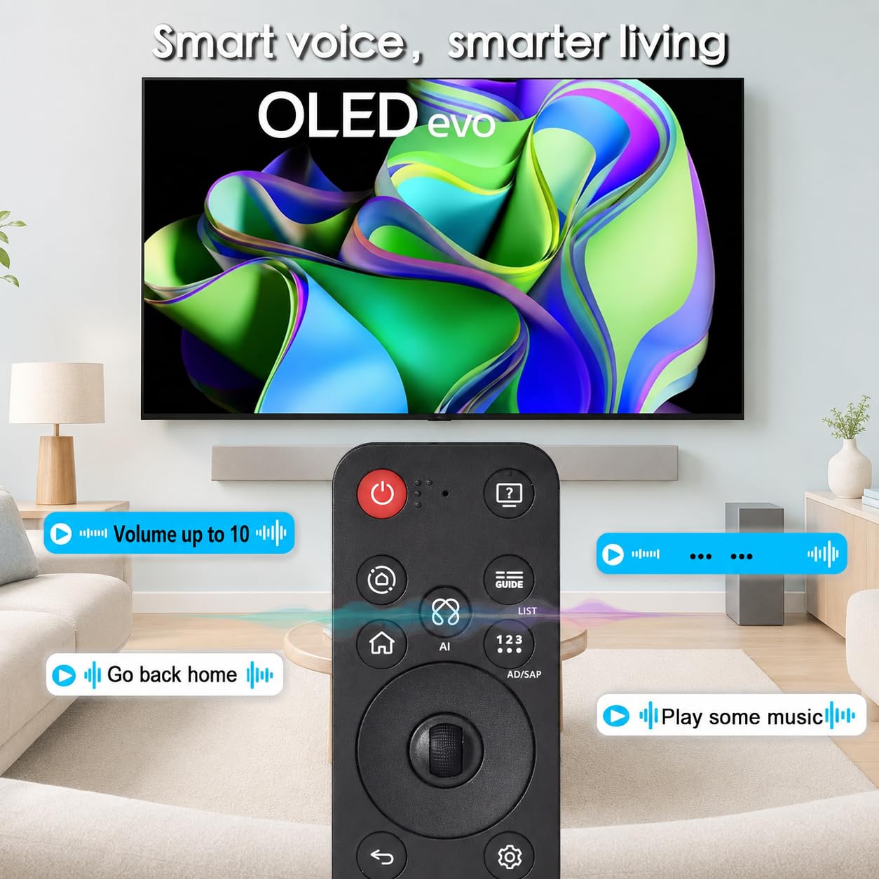 MR26GA Voice Magic Telecomando di ricambio per Smart TV LG 2026 - con custodia protettiva rossa