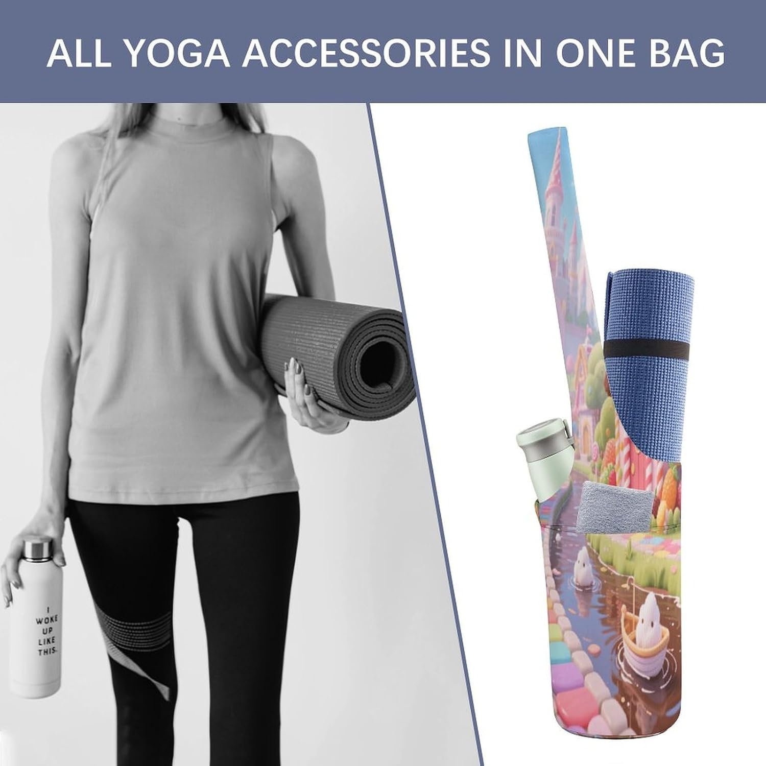 Candy Kingdom Canvas Yoga Mat Bag Yoga Mat Carrier image 4