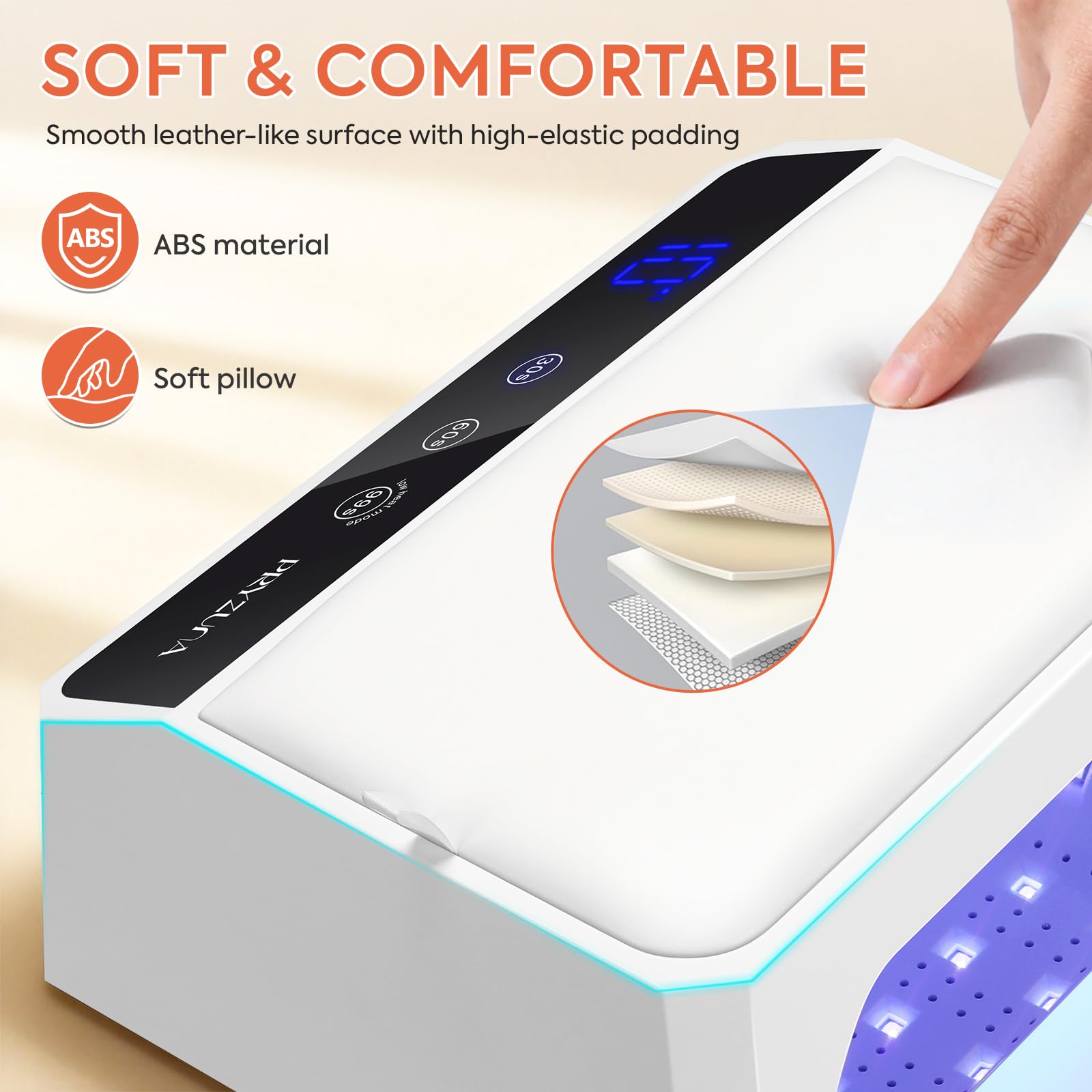 120W UV LED Nail Lamp with 69 Beads, Auto Sensor, 3 Timers