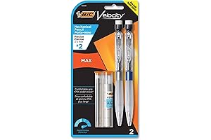 BIC Velocity Max Mechanical Pencils, #2 HB, 0.5 mm, Black Lead, 2-Pack