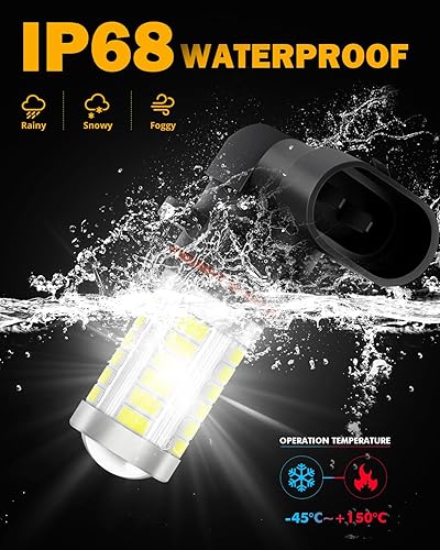 Miniatura 9 de Auxbeam 9005 9006 H10 Bombillas LED antiniebla de alta potencia 50W 3020 SMD bombilla para luz antiniebla, DRL, luces traseras - Xenón blanco 6500K