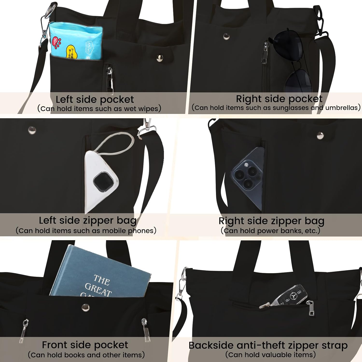 NEBIL Tote Bag For Women,Crossbody Bags With Multiple Pockets,Work Tote Bags For Women - Image 6