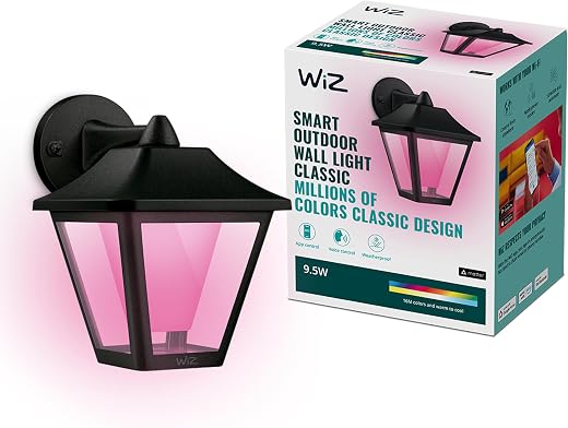 WiZ SMART OUTDOOR WALL LIGHT CLASSIC, 16 Million Colors, Compatible with Alexa, Google Assistant, Bluetooth Compatible, No...