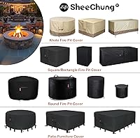 Vista 5 de Cubierta para Hoguera SheeChung para Chimenea de Metal Panovue, Protección Extra Resistente 600D para Chimenea Exterior para Fogatas de Leña