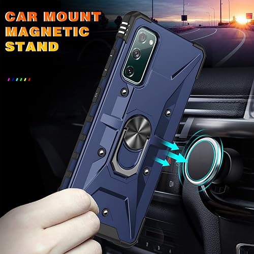 Miniatura 7 de Funda para Samsung Galaxy S20 FE (no compatible con Galaxy S20), con protector de pantalla de vidrio templado 2 unidades, grado militar doble a