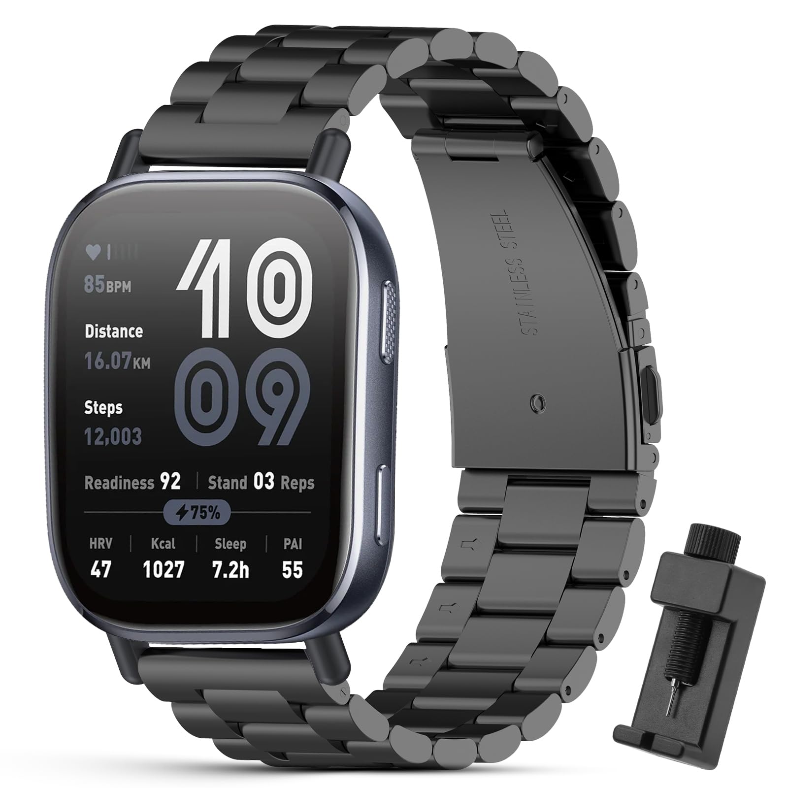 22mm Metal Correa Compatible con Amazfit Bip 6/Bip 5/Amazfit Balance/Balance 2, Pulseras de Repuesto de Acero Inoxidable para Amazfit Cheetah/Amazfit Cheetah Pro/Amazfit Active Max