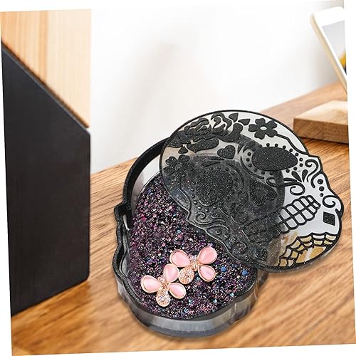 Miniatura 8 de Moldes de cenicero de calavera, 2 piezas, caja de almacenamiento de calavera, moldes de resina de Halloween, moldes de silicona, molde de cenicero