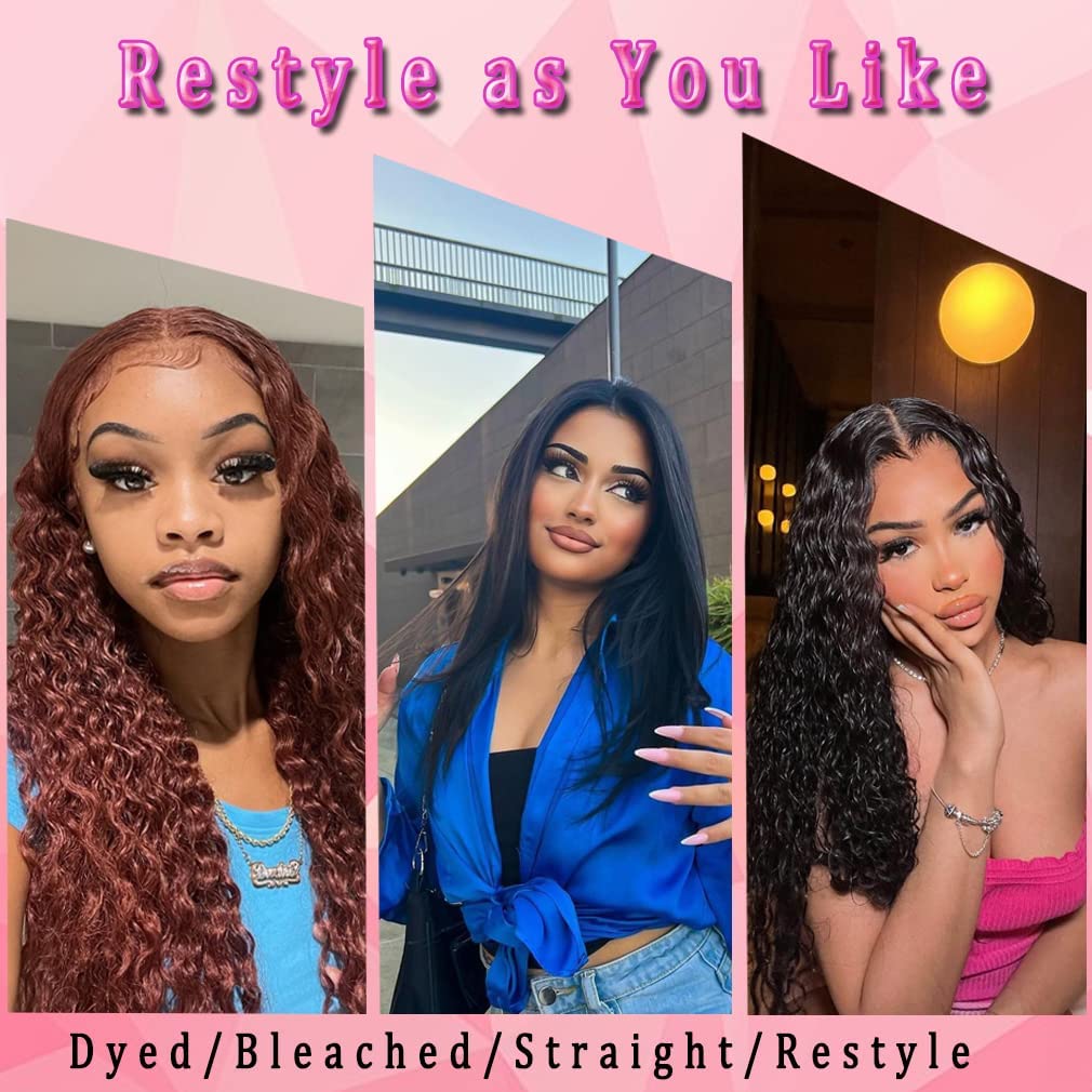 Beautymoon Human Hair Bundles Water Wave 3 Bundles Human Hair 18 18 18 Inch Ocean Wave Human Hair Bundles 100% Unprocessed Brazilian Virgin Hair Bundles for Black Women