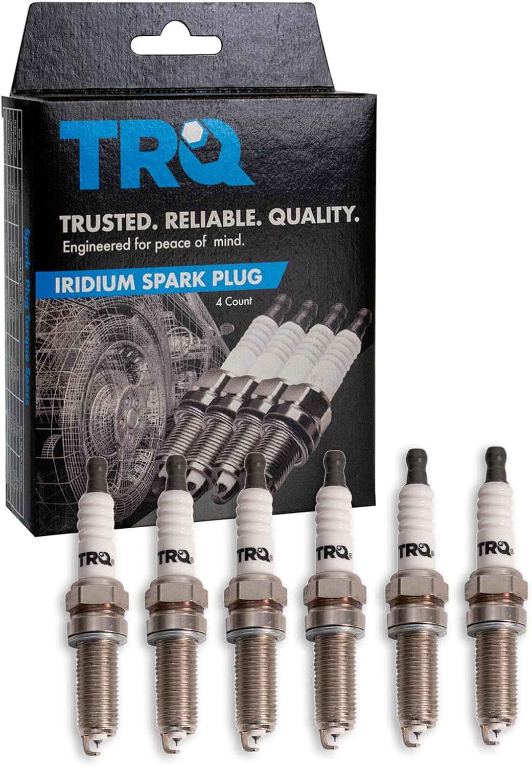 TRQ Spark Plug Set 6 Piece Iridium Compatible with 12-19 Acura 11-19 Chrysler Dodge Honda Jeep Ram 11-14 VW 3.5L 3.6L V6