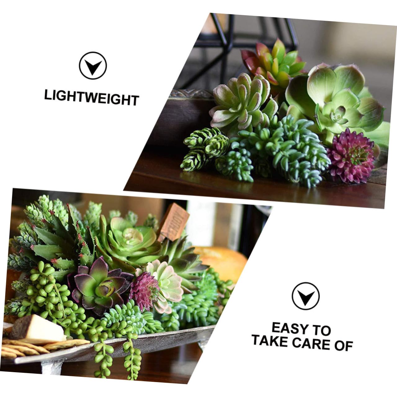 NUOBESTY Plantes Succulentes Imitées 14Pcs PVC PE Légères, Ambiance Noël | Vert, sans Entretien Quotidien, Accessoires Photo Pratiques, pour Mini Jardin Garçon et Filles et Compositions