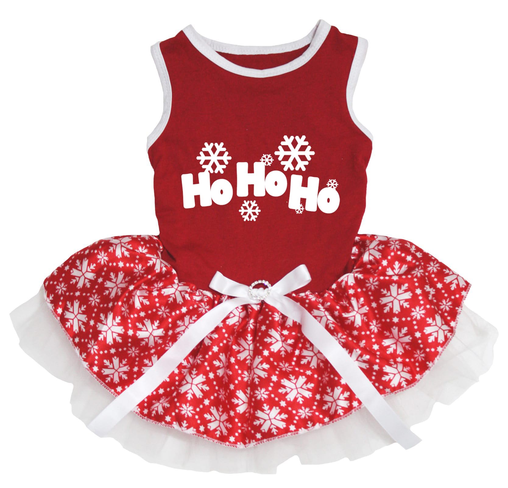 Robe pour chien coupe ajustée taille L motif Noël flocon de neige