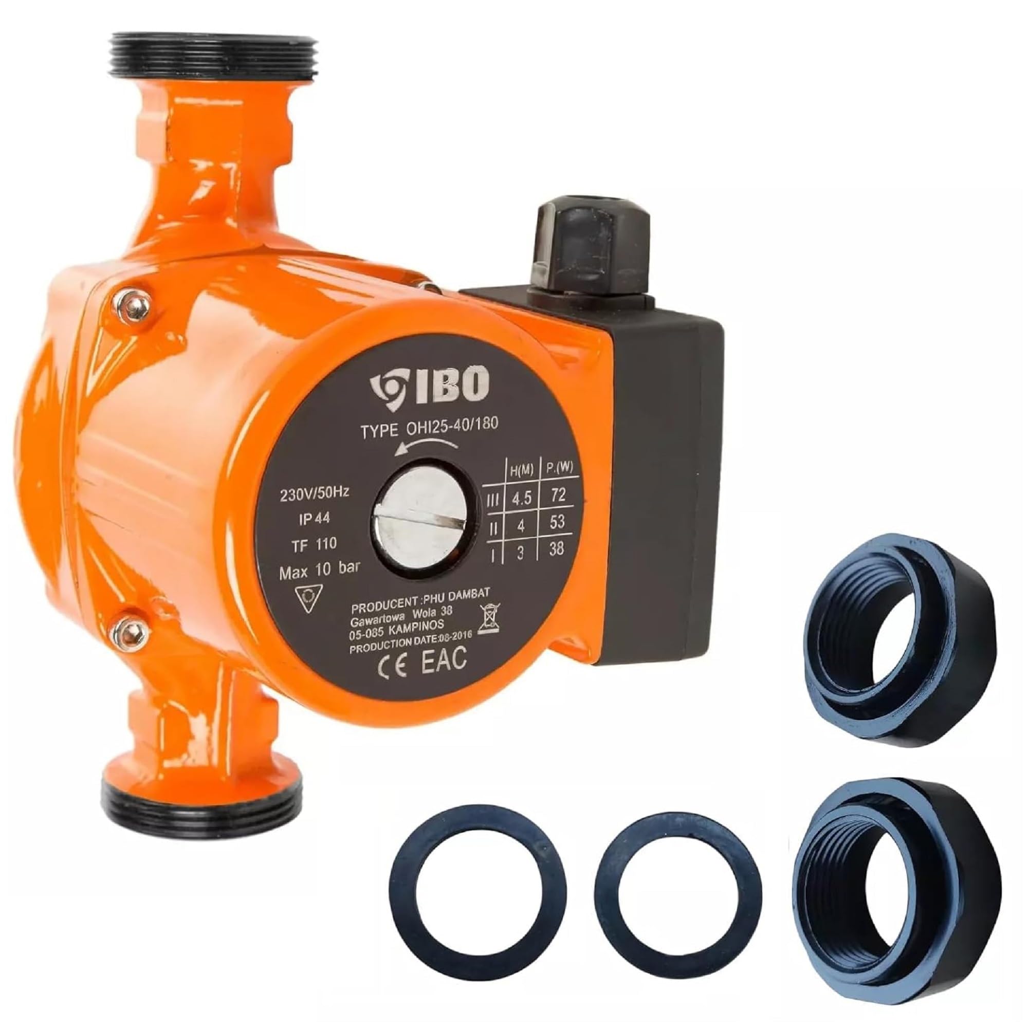 IBO 25-40 180 - Bomba de circulación (bomba para calefacción, 230 V, con atornilladura a la bomba)