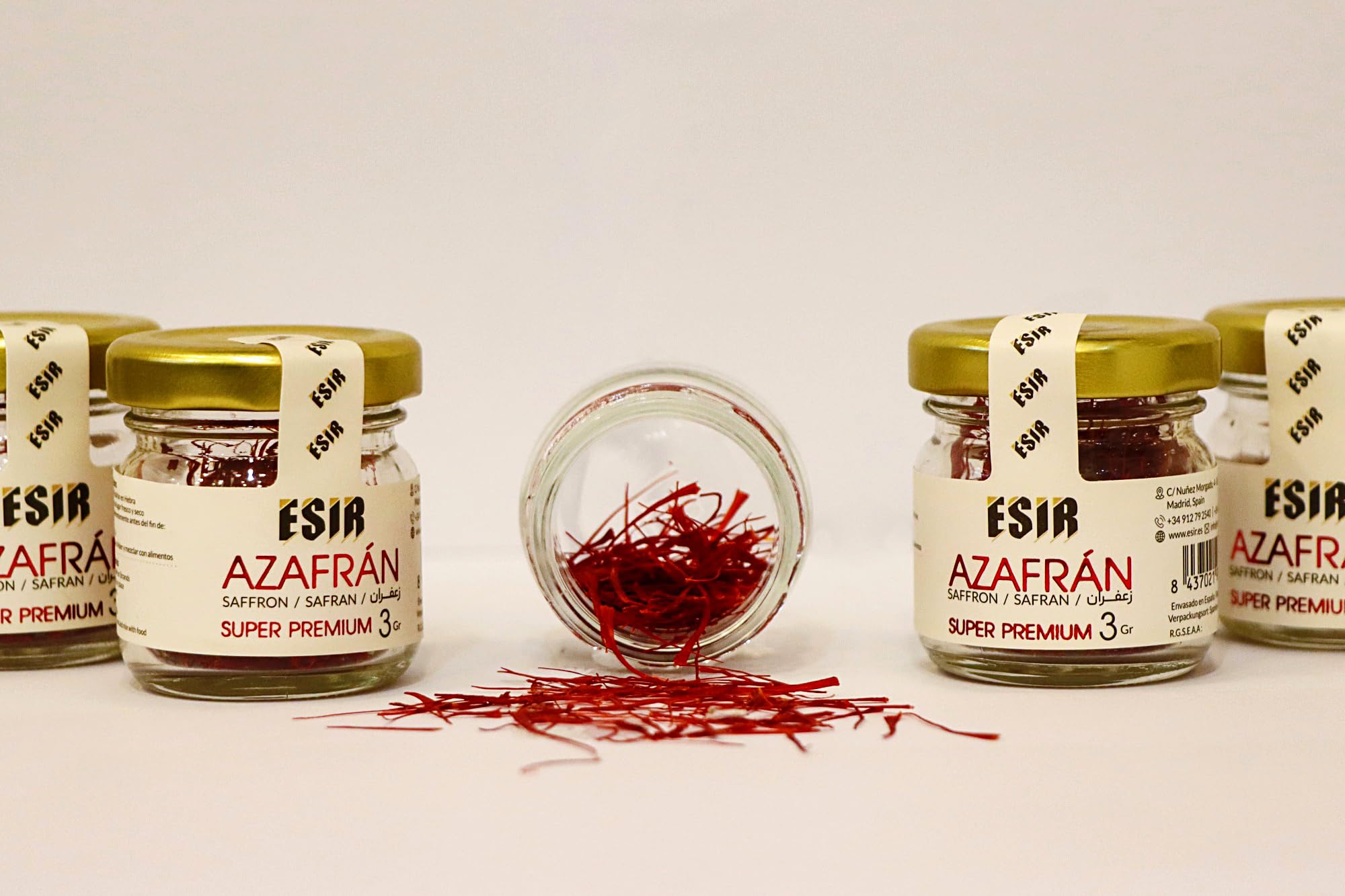 Esir Safran Super Premium, Fils de Safran 100% Pur et Naturel | Safran Pistils | Safran de Qualité Supérieure| 3g- Paquet de 12|