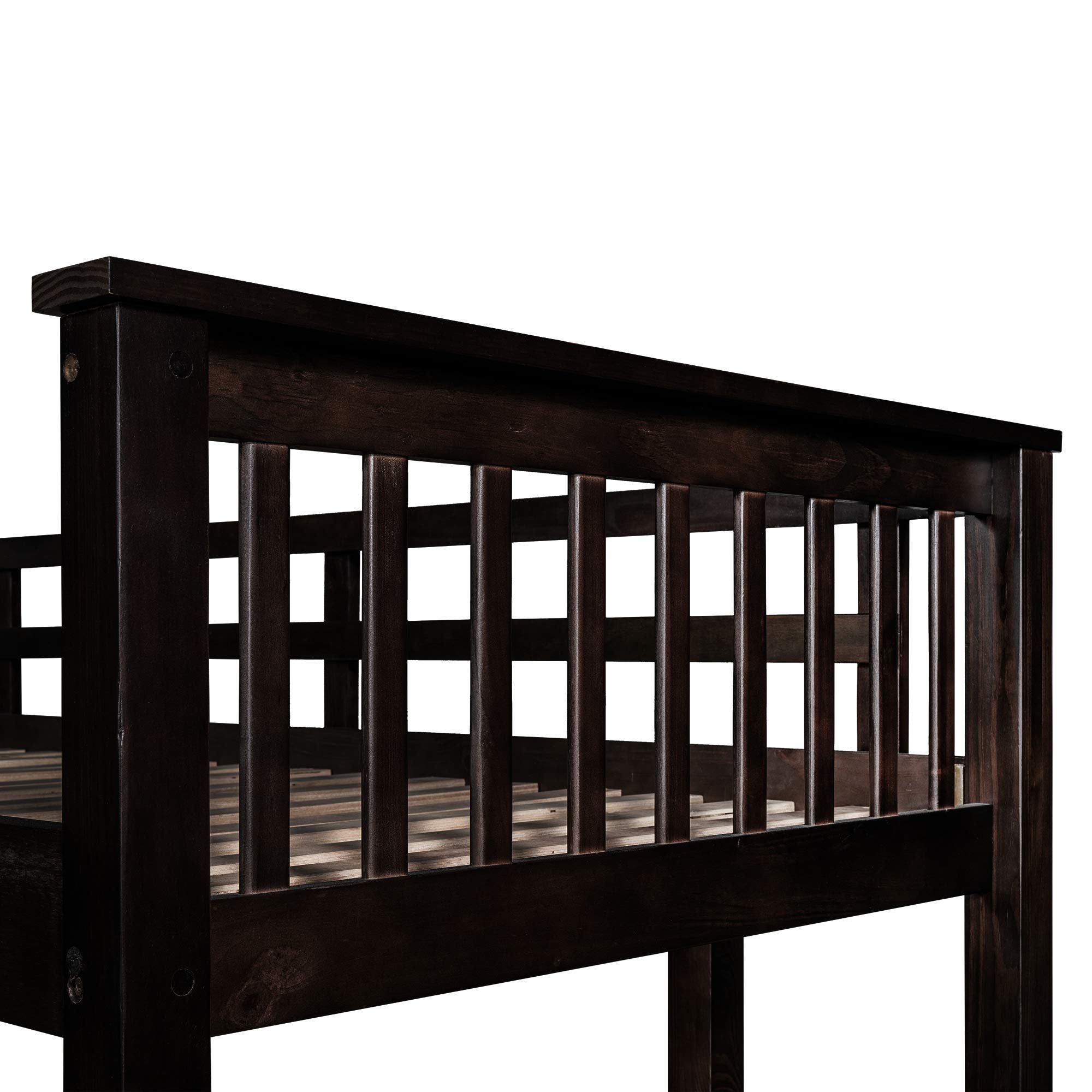 Full Size Loft Bed with Desk and Storage Shelves, Full Loft Bed with