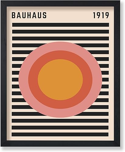Miniatura 56 de Monem Art Bauhaus Póster – Impresión de sol de California – Arte de círculos arcoíris – Arte geométrico – Arte bohemio chic – Arte moderno de