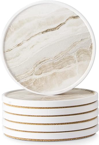 LIFVER Posavasos para mesa de café, posavasos absorbentes para bebidas, regalo de inauguración de la casa, decoración del hogar, juego de 6,