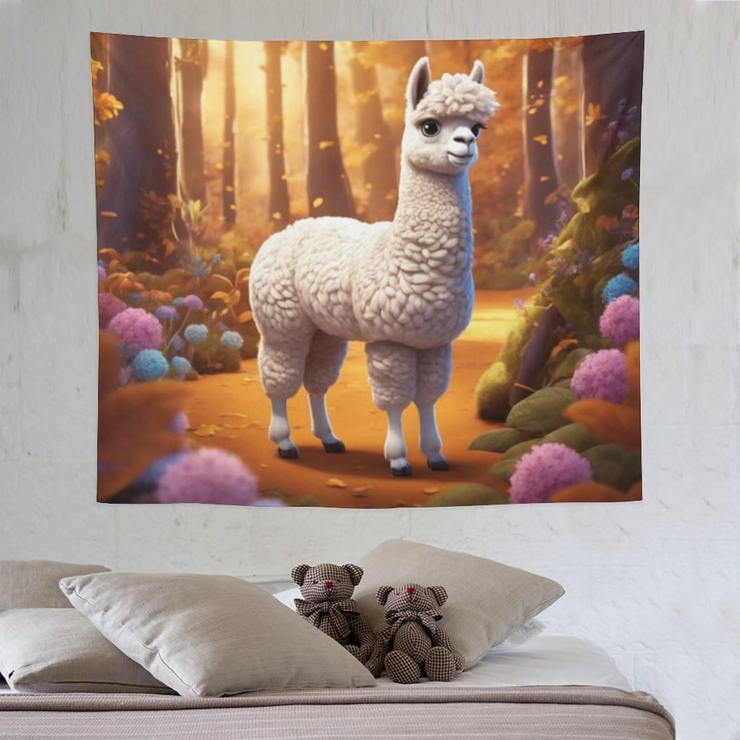 Cute Alpaca Tapestries Poster Ornament Wall Hanging Tapestry Wall