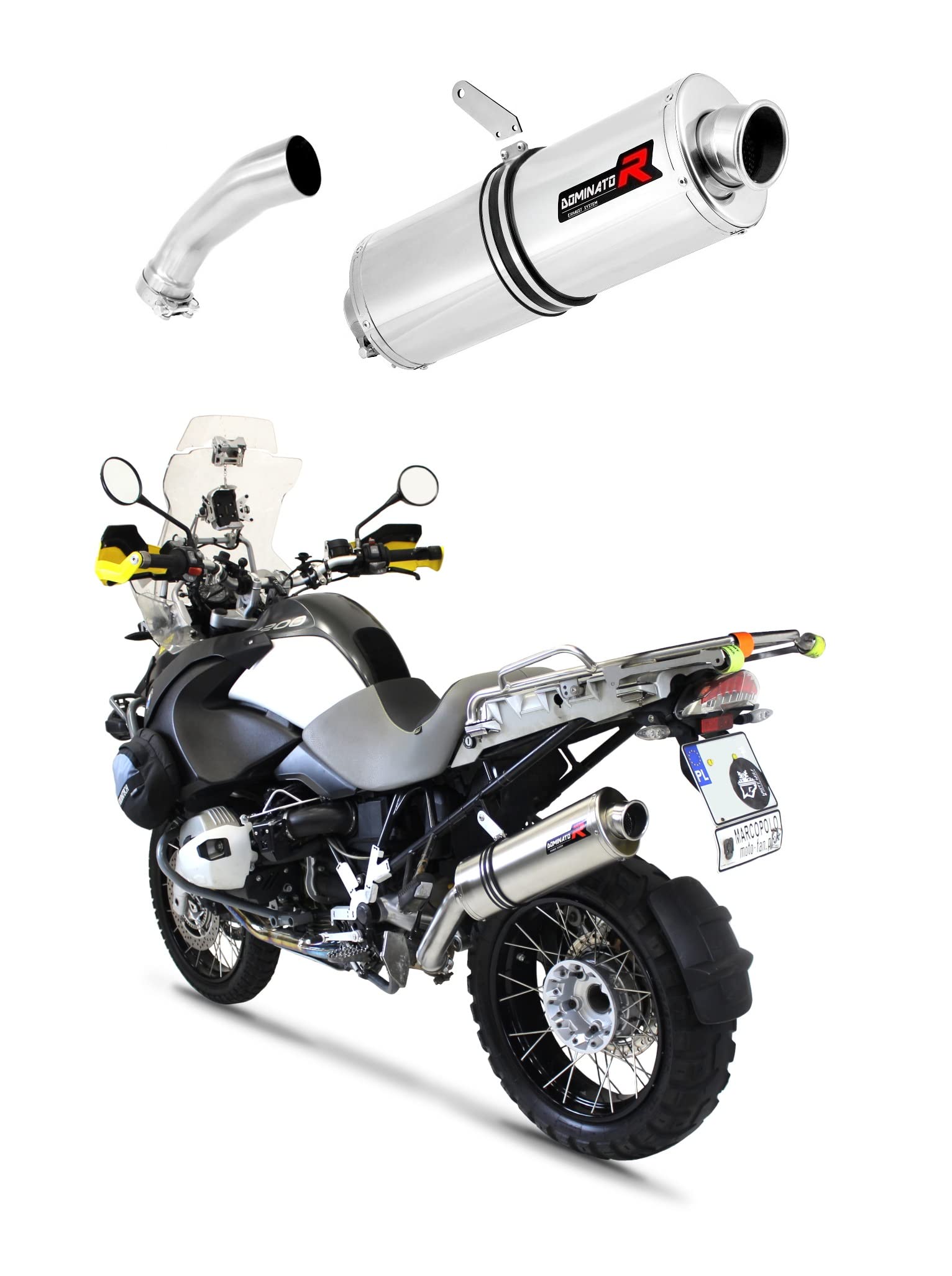 DOMINATOR EU Homologado aprobado Silenciador Escape OV compatible con R1200GS Adventure 2010-2012