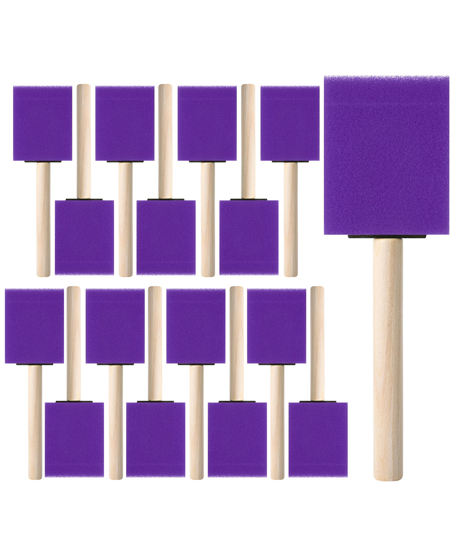Bates- Foam Paint Brushes, 2", 16 Pack, Violet Sponge Brushes for Painting, Staining