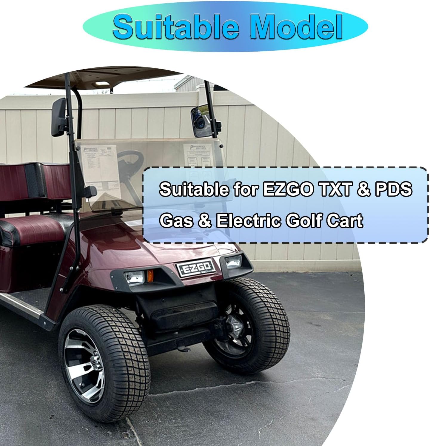 EZGO TXT Front Emblem, Golf Cart Replacement Decal, EZGO Name Plate and Fornt Badge, TXT Golf Cart Accessories, OEM#: 71037G01, 9.25" X 2.7"