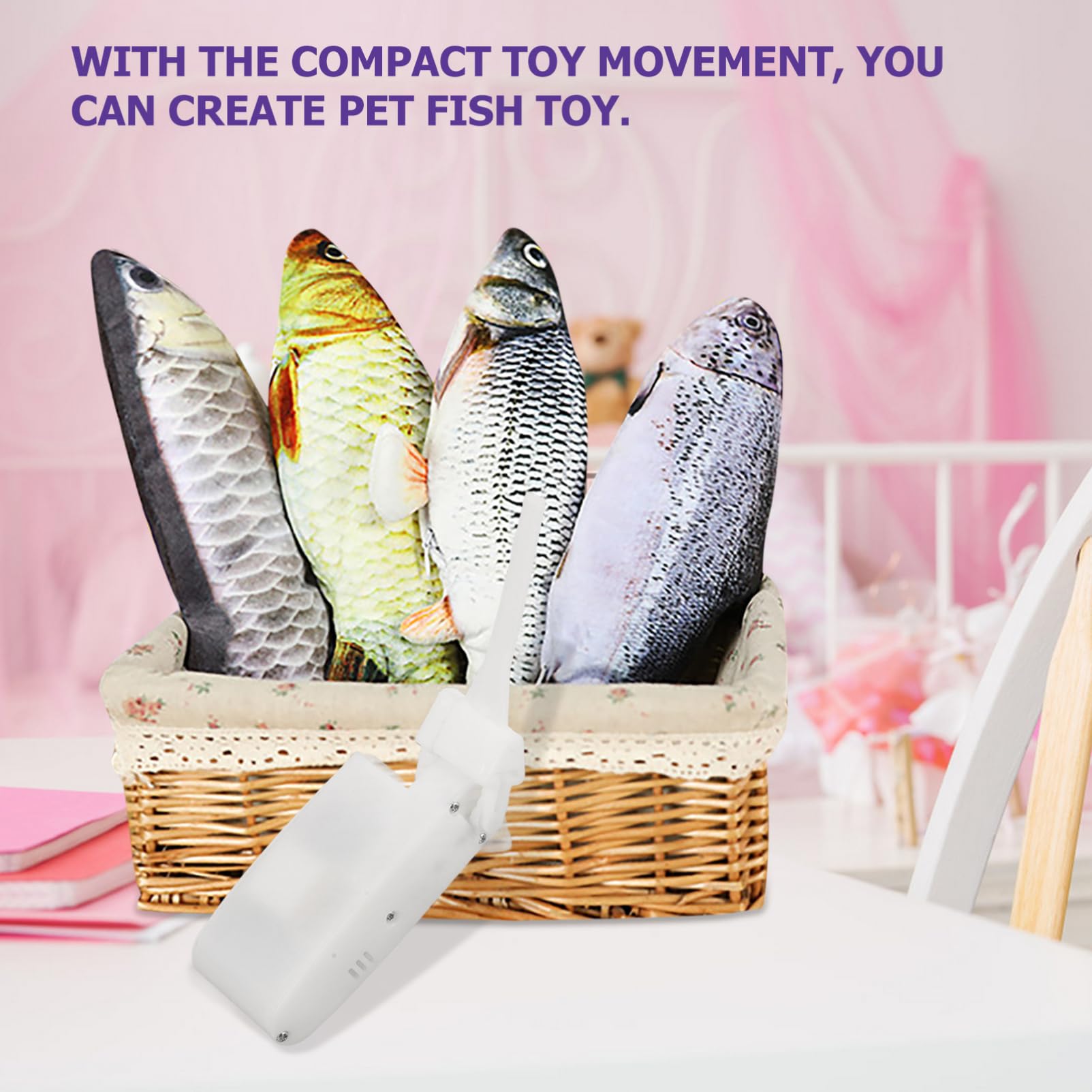 SEWOART DIY Plush Fish Movement Accessory Compact Mechanism for Pet Replaceable Part for Interactive Fish Powered for Creative Projects