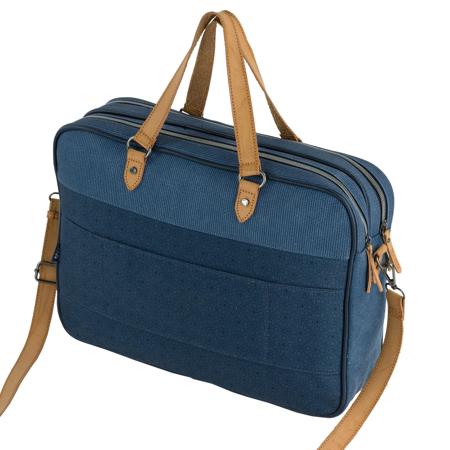 Lois - Bolso maletin Portatil para trabajo Mujer. Portadocumentos ordenador 15 6 pulgadas. Piel PU y Lona con Asa Bandolera Desmontable 310539