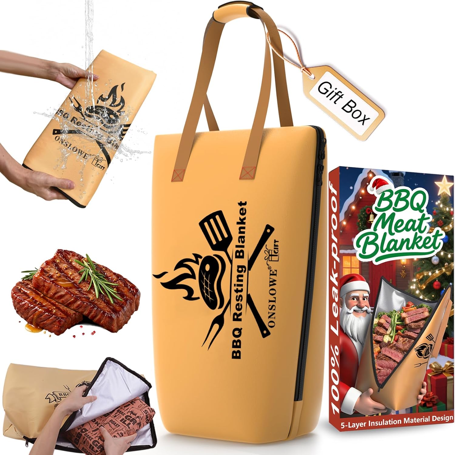 Insulated BBQ Blanket for Meat Resting – Washable Oxford Cloth Gift Insulated BBQ Blanket for Meat Resting – Washable Oxford Cloth Gift