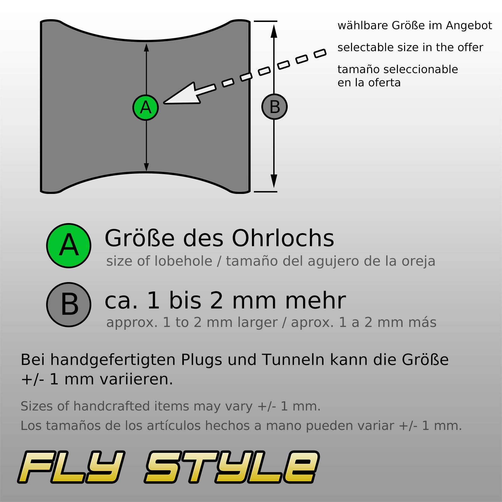 Fly Style Piercing Ohr Tunnel Plug - Ohr Piercings - Ammoniten Earplug Holz Horn