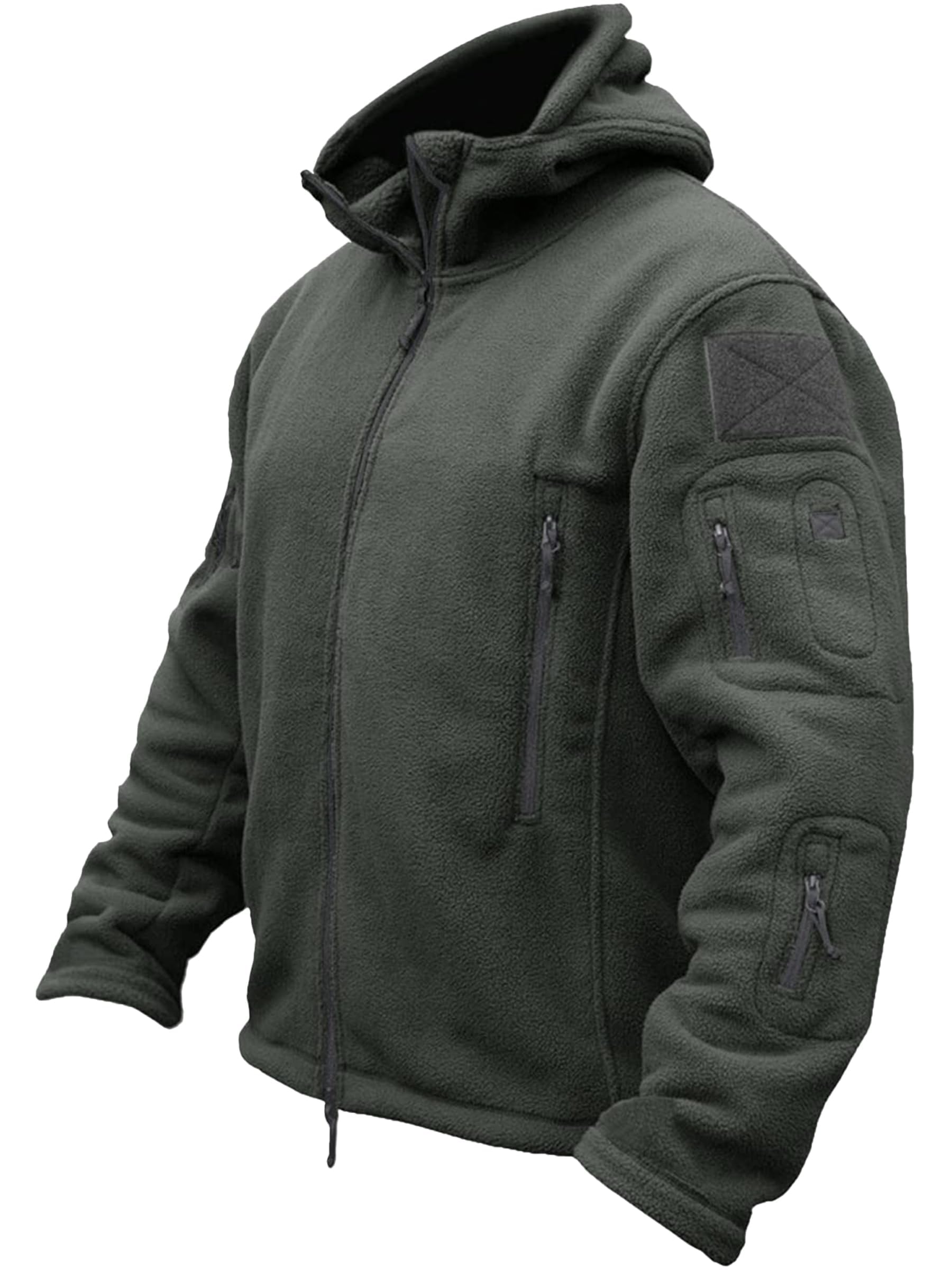 TACVASEN Herren Fleecejacke Military Outdoor Winddichte Jacke mit Kapuze