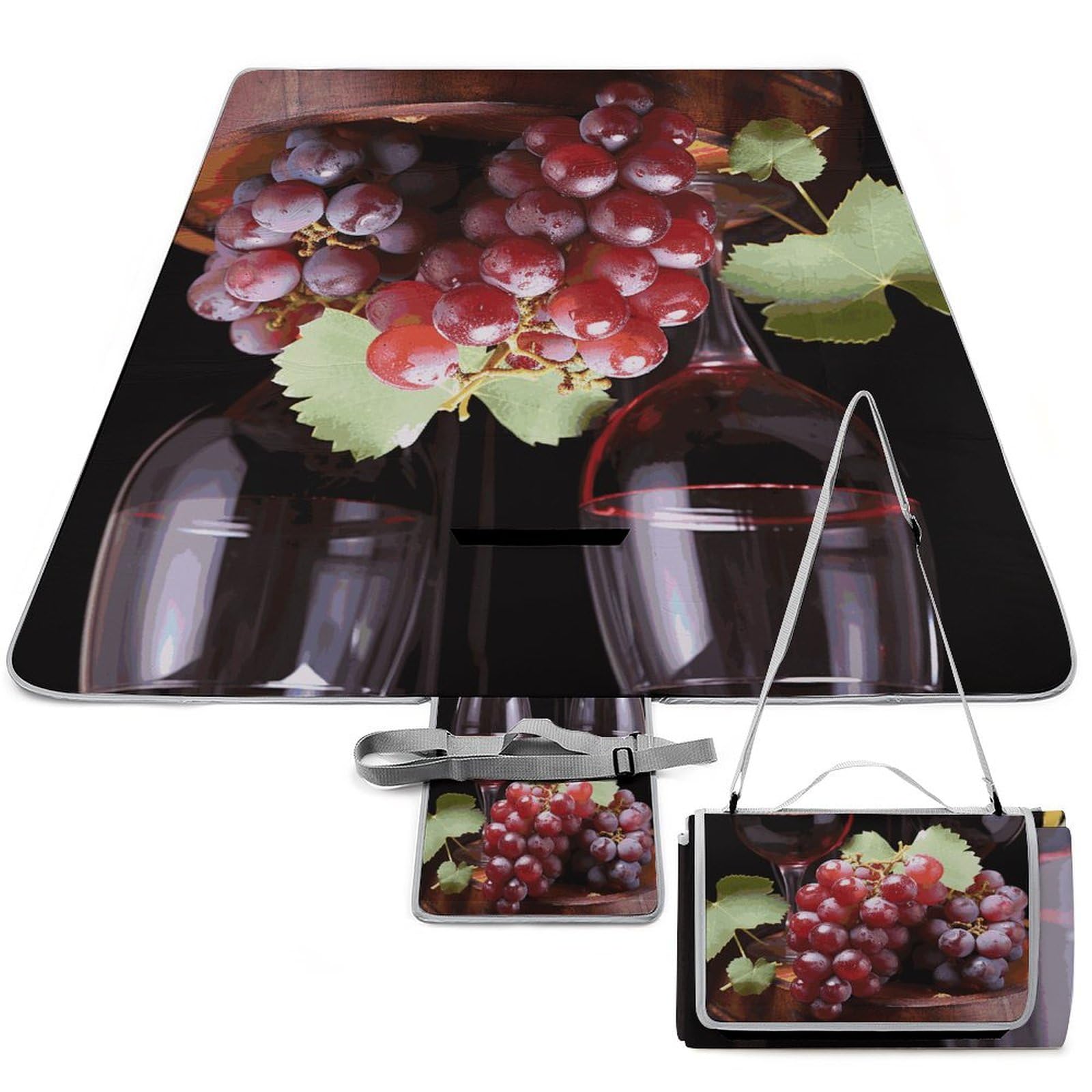 Couverture de voyage imperméable pliable vin rouge pour pique-nique sans humidité sur l'herbe