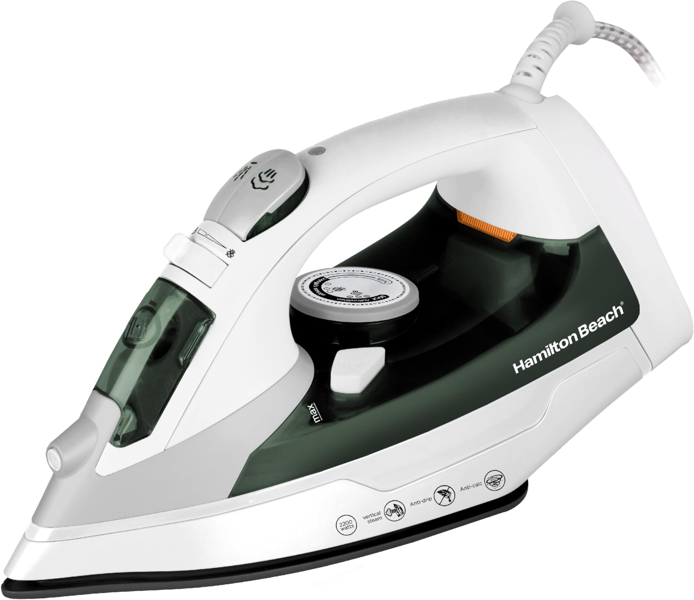 Steam Iron 2200W - Vertical Steam, 23g/min Flow, Shot, Water Spray, Dry & 3 Settings, Non-Stick Soleplate, Anti-Drip, Anti-Calc, Self Clean, 2 Yrs Warranty, ST2747-ME