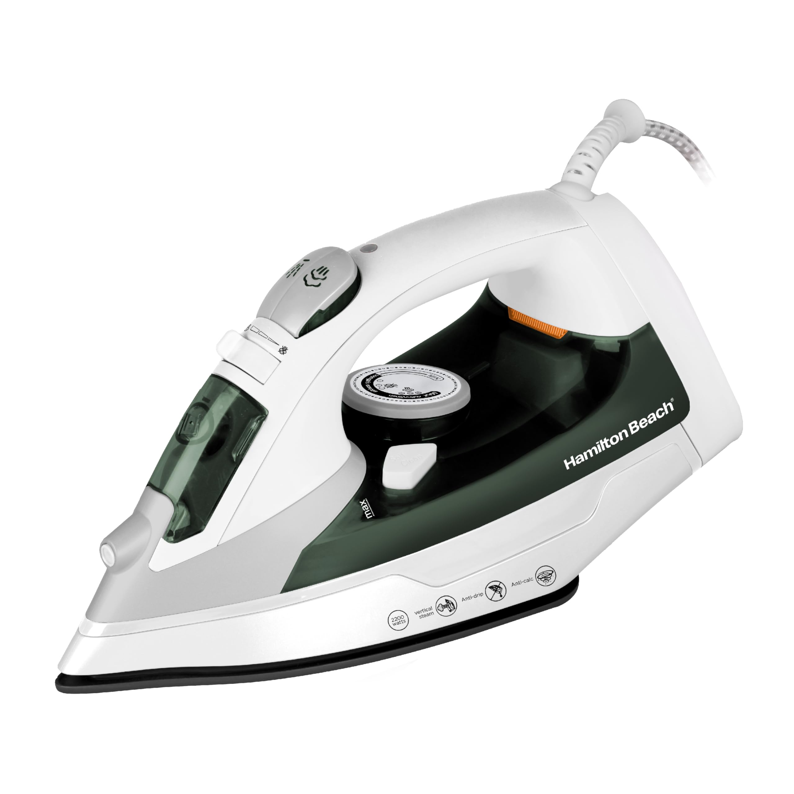 Steam Iron 2200W - Vertical Steam, 23g/min Flow, Shot, Water Spray, Dry & 3 Settings, Non-Stick Soleplate, Anti-Drip, Anti-Calc, Self Clean, 2 Yrs Warranty, ST2747-ME