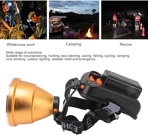 Miniatura 3 de Topyond Faro LED de alta potencia, linterna recargable USB de alto brillo, impermeable, linterna de foco al aire libre, para caza, camping,