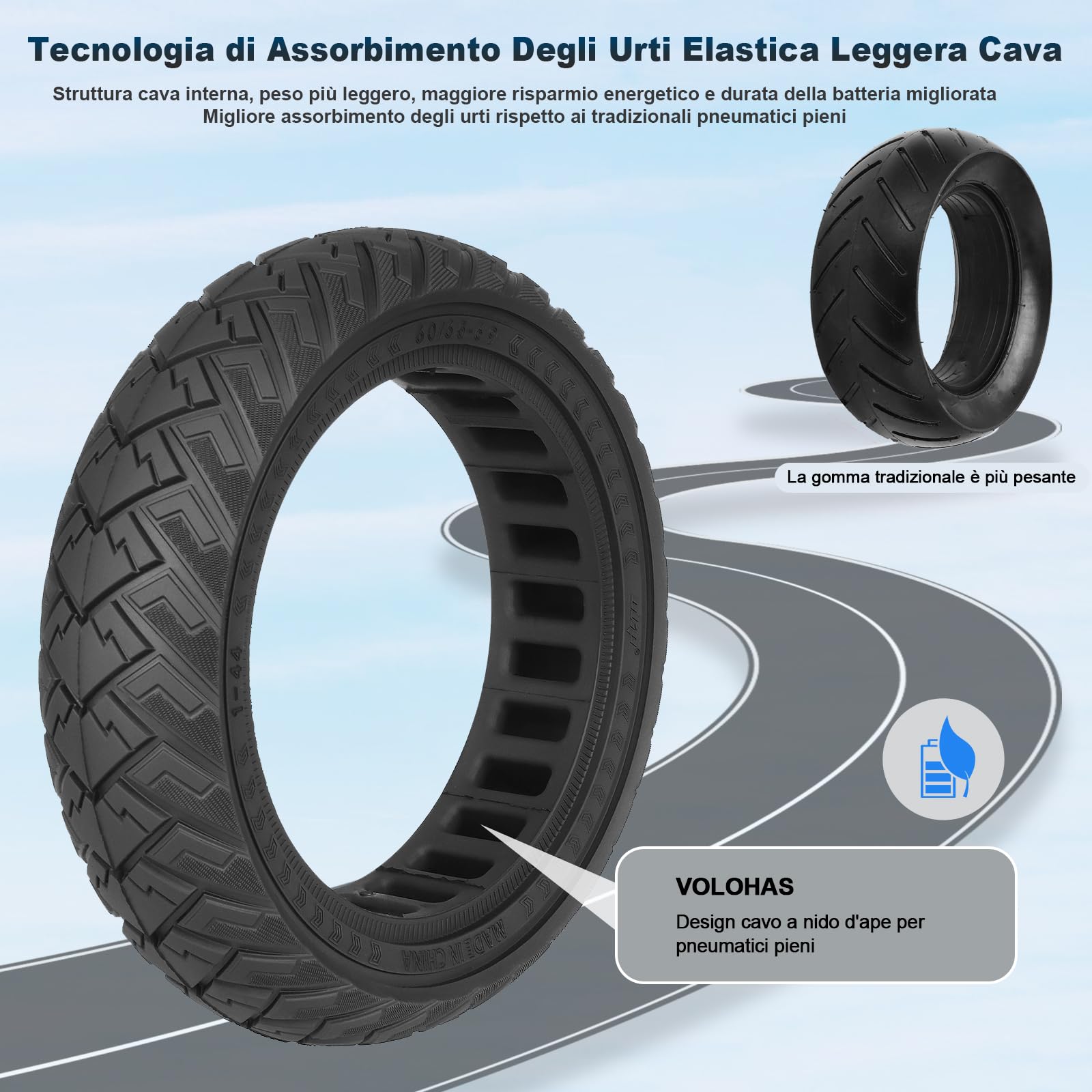 60/65-6,9 ruote di ricambio in gomma piena, 10 pollici, pneumatici solidi per Ninebot Max G2 G2D G2E G65 F3 Pro scooter elettrico posteriore, pneumatici di ricambio pieni antiscivolo