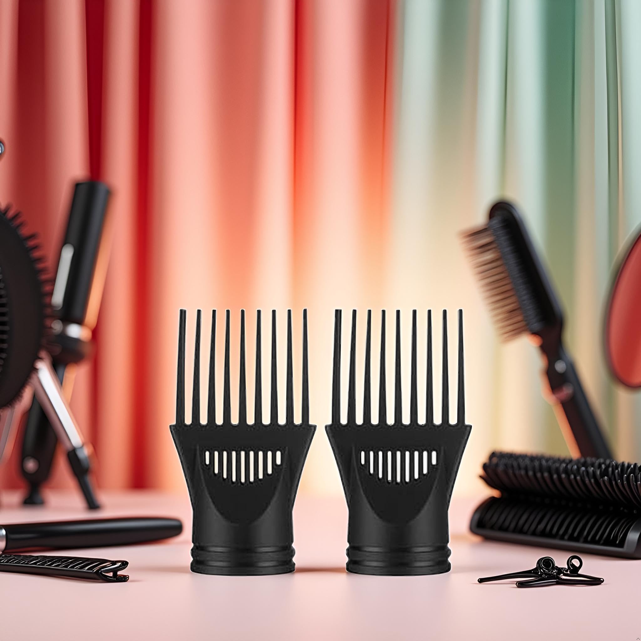 Haartrockner-Kamm, Haarstyling-Düse, Werkzeug zum Glätten, Entwirren, feine lockige natürliche Geräte, Düse, Kunststoff, Haartrockner, Blaskamm, Aufsatz, Styling-Werkzeuge, 2 Stück