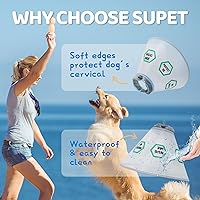 Vista 2 de Supet Collar de cono para perro después de la cirugía para dejar de lamer: collar Elizabeth de recuperación ajustable, alternativa para perros