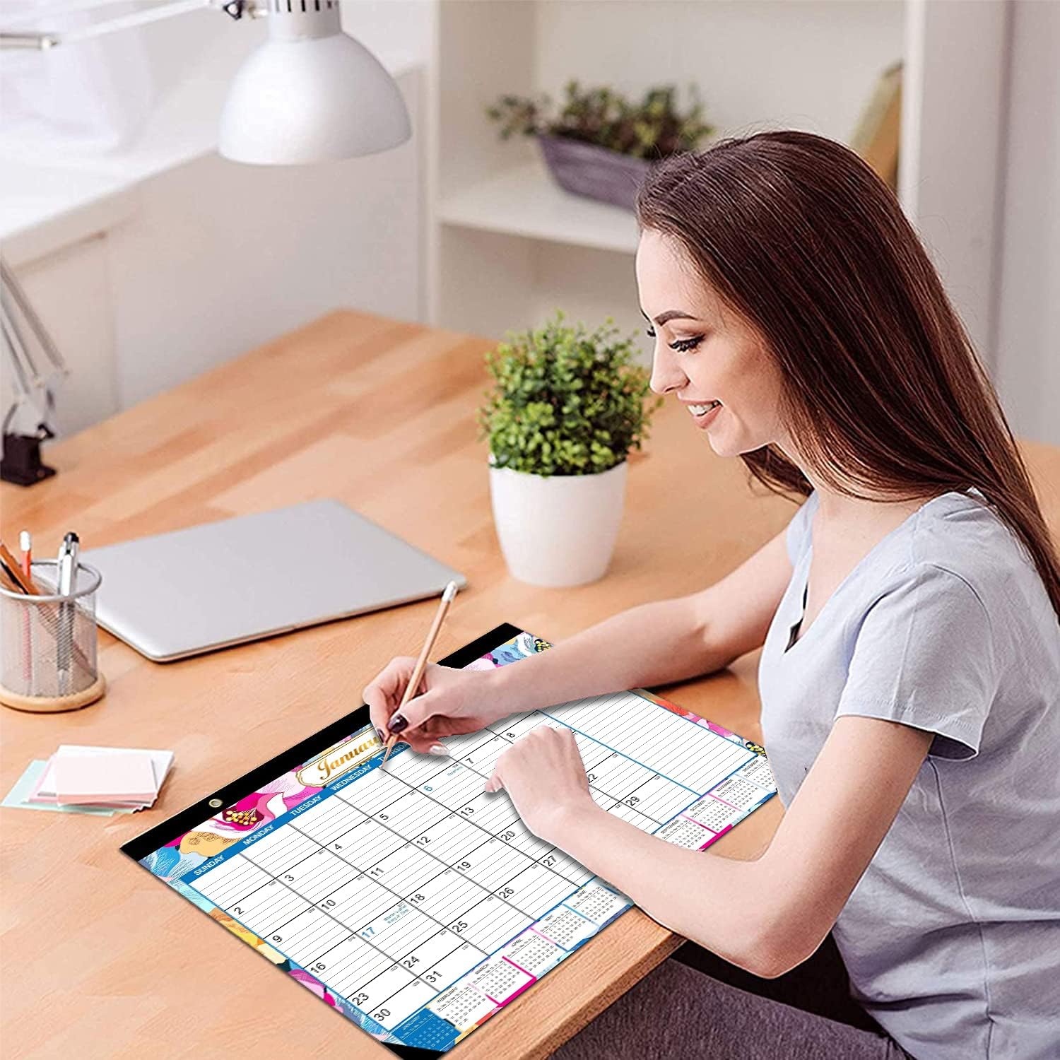 2022-2023 Desk Calendar - 18 Monthly Desk Wall Calendar, 17" x 12", January 2022 - June 2023, Large Ruled Blocks, Thick Paper, Yearly Desk Calendar with Note List ,Perfect for Planning and Organizing : Office Products