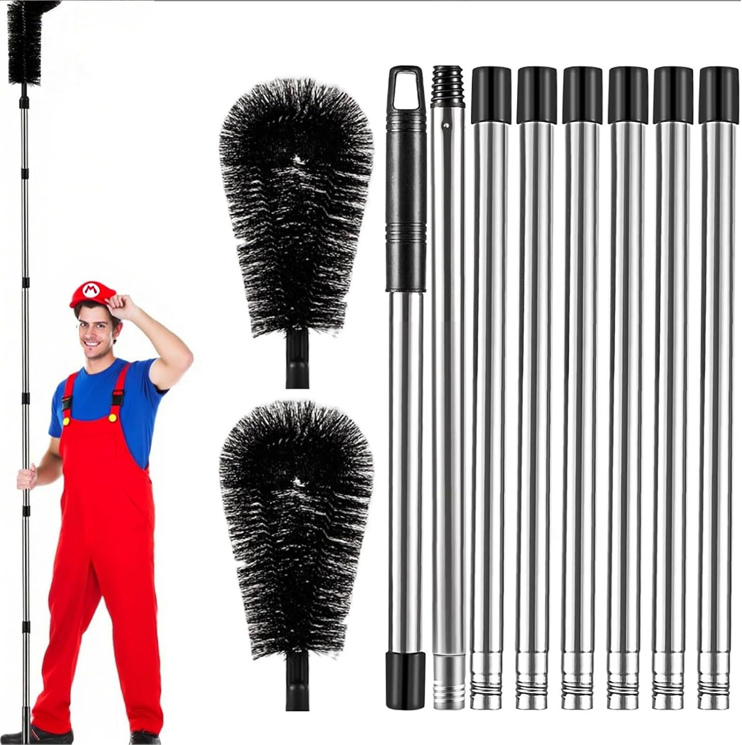 Gutter Cleaning Tool from Ground -10.5FT Adjustable Gutter Cleaner Tools | No Ladder Needed Rain Gutter Gutter Cleaning Tool Easy Remove Leaves and Debris Under Gutter Hangers