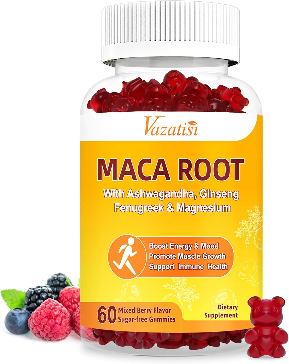 Maca Root Gummies 2000mg for Women & Men with Ashwagandha