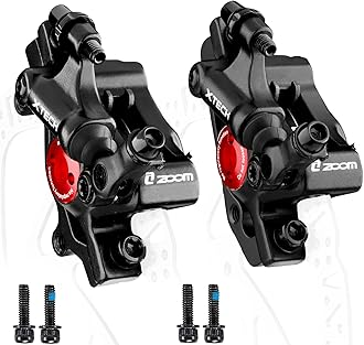 Zoom Hydraulic Disc Brake Calipers: HB-100 MTB Bike Disc Brakes Front & Rear Caliper Set for Mountain, Road Bicycle and E-Bike