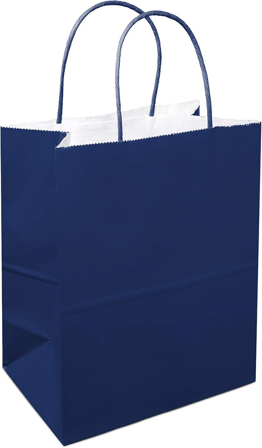 Exсluѕіvе Sресіаl Dsquare 12CT Food Safe Paper & Ink Color Kraft Bag with Handle 10 x 8 in - Premium Paper & Color Sturdy Handle - Party Favor Gift Bags with Handle, Color Goody Bag, Paper Bag (Medium, Navy)