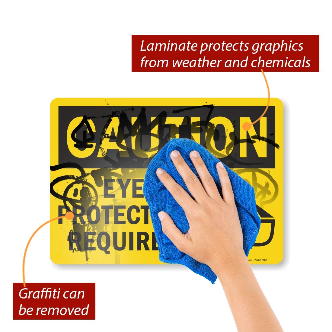 Safety Sign Eye Protection Required Sign - Save 10% Instantly Safety Signs, image size:1100x1100