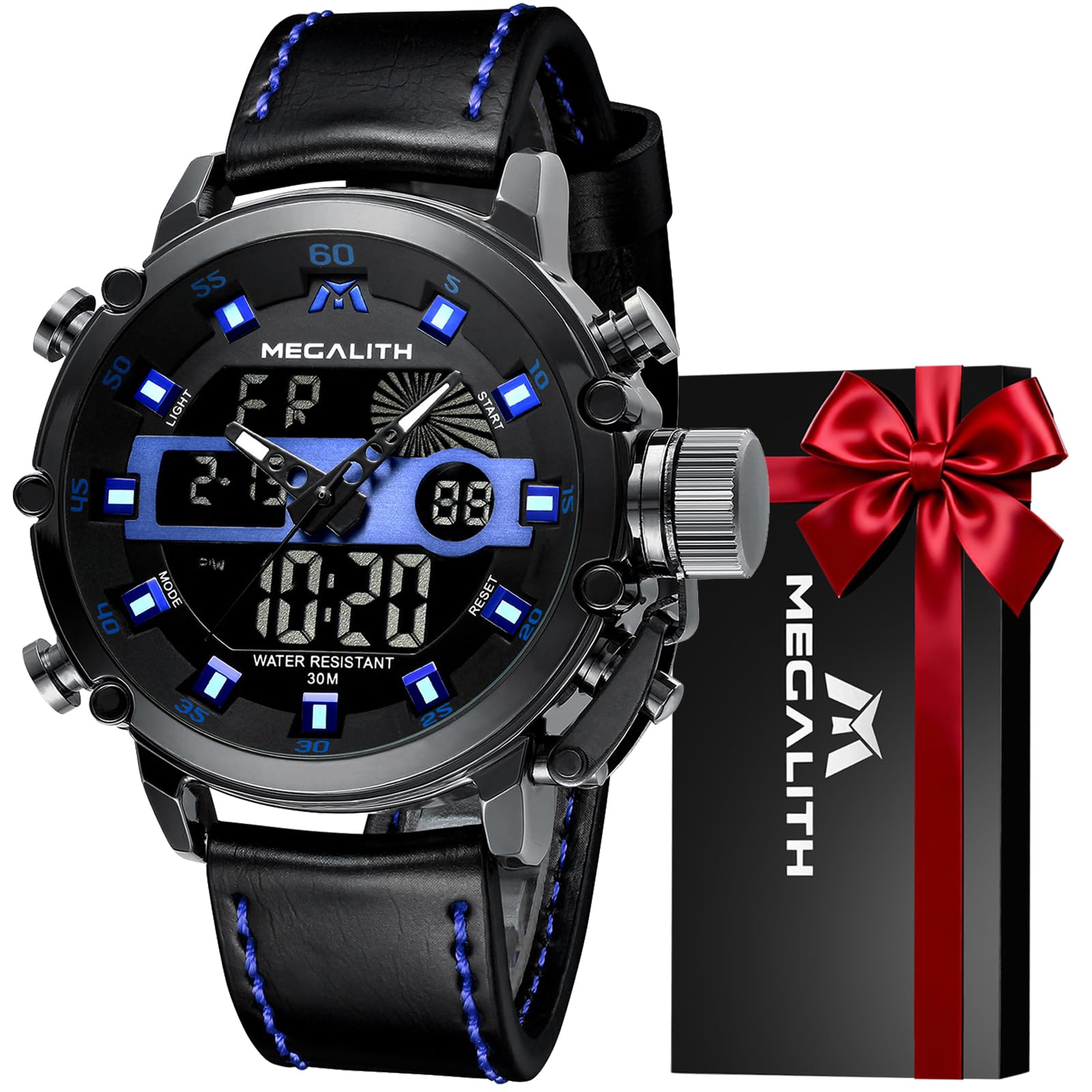 Digital Mens Watches Military Sports Watches for Men Waterproof Stopwatch Alarm - Tactical Heavy Duty Wrist Watch Nylon Leather Strap