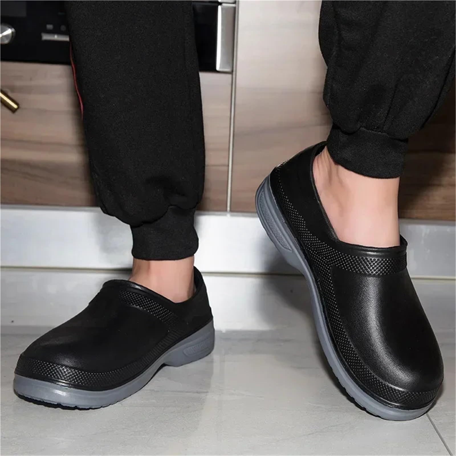 Zapatos de Chef Antideslizantes Zapatos de Cocinero EVA | Zuecos planos antideslizantes impermeables a prueba de aceite for cocina y restaurante de hotel